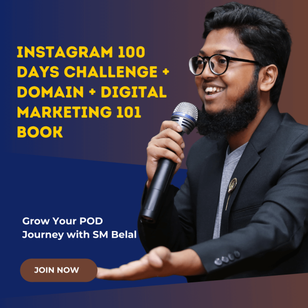 Instagram 100 Days Challenge + Domain + Digital Marketing 101 Book