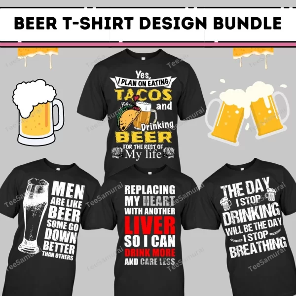 Beer T-Shirt Design Bundle feature image