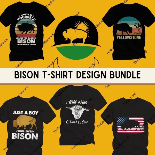 Bison T-Shirt Design Bundle