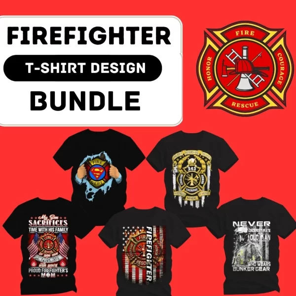 FireFighter T-Shirt Design Bundle v1