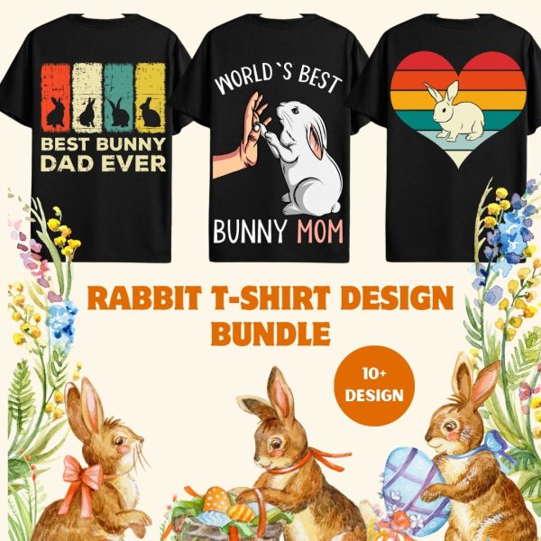 Rabbit T- Shirt Design Bundle